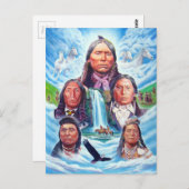 Carte Postale Art Peinture des Amérindiens (Devant / Derrière)