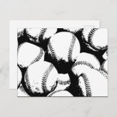 Carte Postale Art Pop Baseball - Baseballs de Sport (Devant / Derrière)