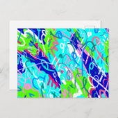 Carte Postale Art pop bleu et vert (Devant / Derrière)