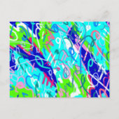 Carte Postale Art pop bleu et vert (Devant)