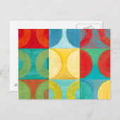 Carte Postale Art Pop brillant avec cercles et Carré (Devant / Derrière)