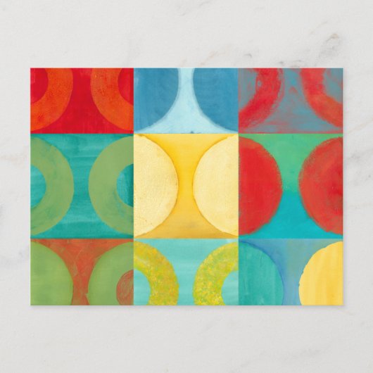 Carte Postale Art Pop brillant avec cercles et Carré (Devant)