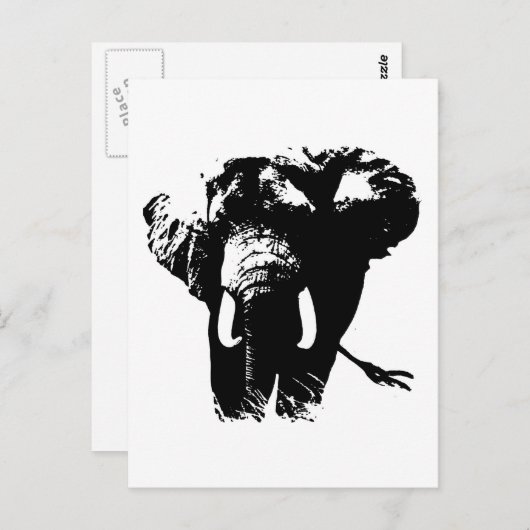 Carte Postale Art Pop Éléphant (Devant / Derrière)