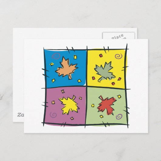 Carte Postale Art pop feuille d'érable (Devant / Derrière)