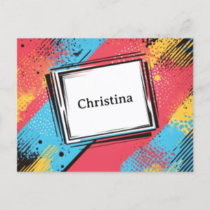 Carte Postale Art pop Nom personnalisé Conception : Art actif et