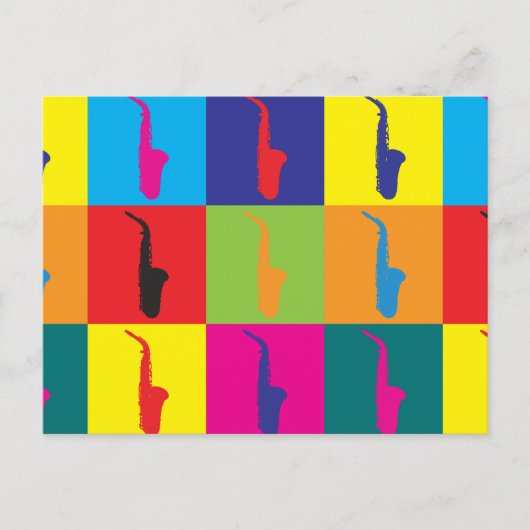 Carte Postale Art pop saxophone (Devant)