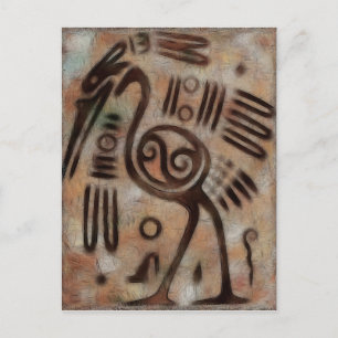 Carte Postale Art populaire de gravures rupestres mexicaines