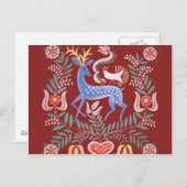 Carte Postale Art populaire hongrois (Devant / Derrière)