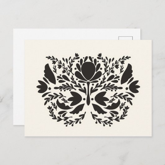 Carte Postale Art populaire Imprimer Floral Imprimer Scandinave (Devant / Derrière)