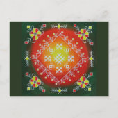 Carte Postale Art populaire traditionnel letton avec peinture de (Devant)