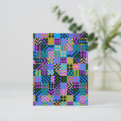 Carte Postale Art populaire tribal - Bleu (Debout devant)