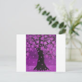 Carte Postale Art pourpre de conception d'arbre de fleur (Debout devant)