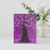 Carte Postale Art pourpre de conception d'arbre de fleur (Debout devant)