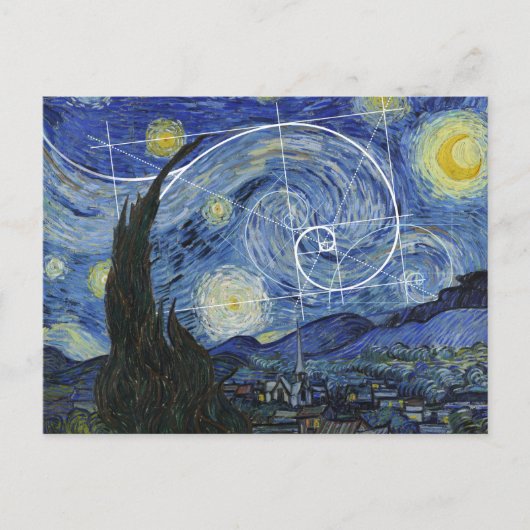 Carte Postale Art rencontre mathématiques, Van Gogh rencontre Fi (Devant)