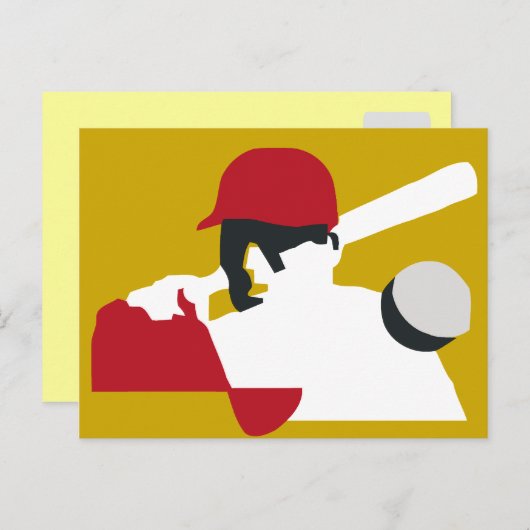 Carte Postale Art rétro de baseball (Devant / Derrière)