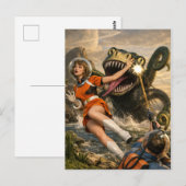 Carte Postale Art Rétro Fantastique Monstre Spatial Sci-Fi (Devant / Derrière)