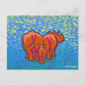 Carte postale ART RHINO GRAFFITI (Devant)