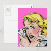 Carte Postale Art romantique vintage - Première romance romantiq (Devant / Derrière)