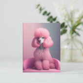 CARTE POSTALE ART ROSE POODLE (Debout devant)