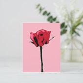 Carte Postale Art rose rouge et rose (Debout devant)