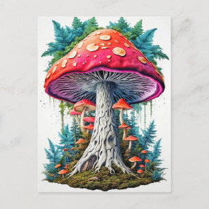 Carte Postale Art Sauvage Sproud Champignons Psychédéliques