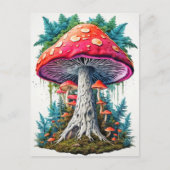 Carte Postale Art Sauvage Sproud Champignons Psychédéliques (Devant)