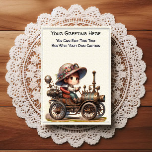 Carte Postale Art Steampunk de sentiment quotidien fantaisiste  