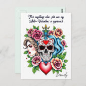 Carte Postale Art tatouage inspiré unisex Anti-Valentine coutume (Devant / Derrière)