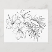 Carte Postale Art Tropical Flower Line (Devant)