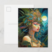 Carte Postale Art Tropical Lady Imaginaire (Devant / Derrière)