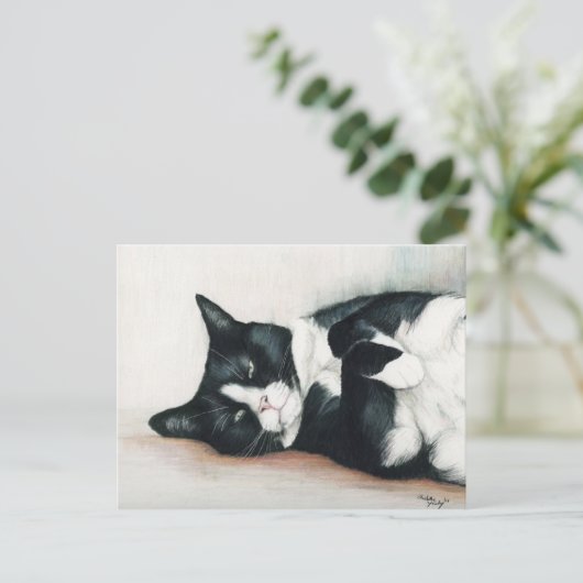 Carte postale Art "Tuxedo Cat" (Debout devant)