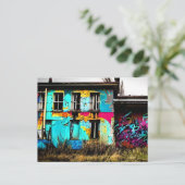 Carte Postale Art urbain Bâtiment abandonné Graffiti (Debout devant)