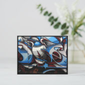 Carte Postale art urbain bleu (Debout devant)