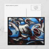 Carte Postale art urbain bleu (Devant / Derrière)