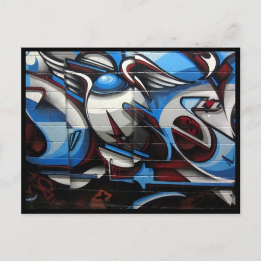Carte Postale art urbain bleu (Devant)