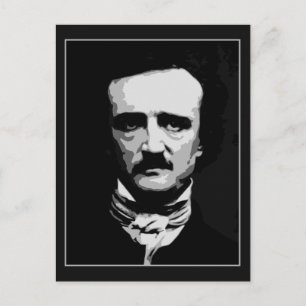 Carte Postale Art vectoriel noir et blanc, Edgar Allan Poe