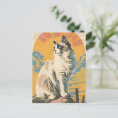 Carte Postale Art Vintage Chat Ragdoll (Debout devant)