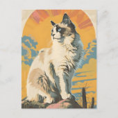 Carte Postale Art Vintage Chat Ragdoll (Devant)