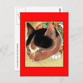 Carte postale : Art vintage de chat : "Chat (Devant / Derrière)