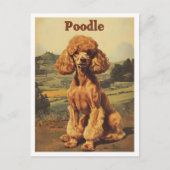 Carte Postale Art vintage de chien caniche (Devant)