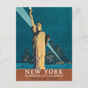 Carte Postale Art vintage de la Statue de la Liberté de New York