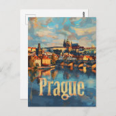 Carte Postale Art vintage de Prague (Devant / Derrière)