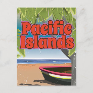 Carte Postale Art vintage de vacances des îles du Pacifique