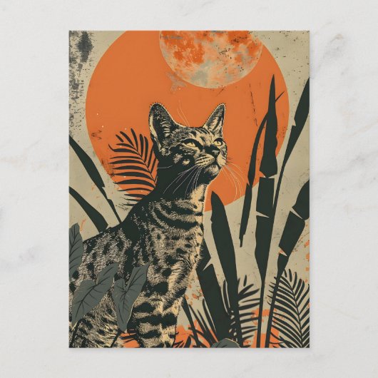 Carte Postale Art Vintage Ocicat (Devant)