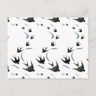 Carte Postale Art vintage Swallow Birds