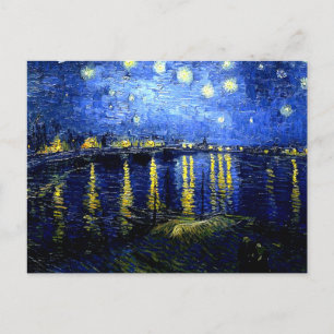 Carte Postale Art vintage Van Gogh, Nuit étoilée sur Rhône