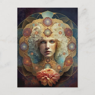 Carte Postale Art Visionnaire Mandala Vivant