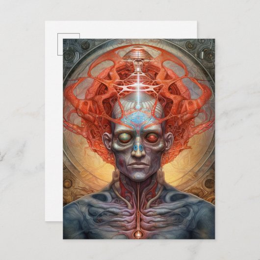 Carte Postale Art Visionnaire Surreal Man (Devant / Derrière)