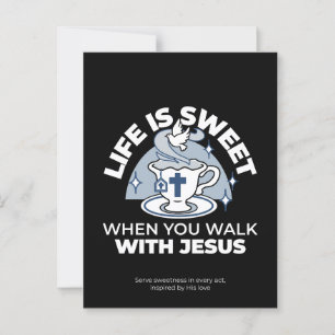 Carte Postale Art Vivant Fidèle - Teacup avec Croix et Dove