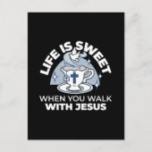 Carte Postale Art Vivant Fidèle - Teacup avec Croix et Dove (Devant)